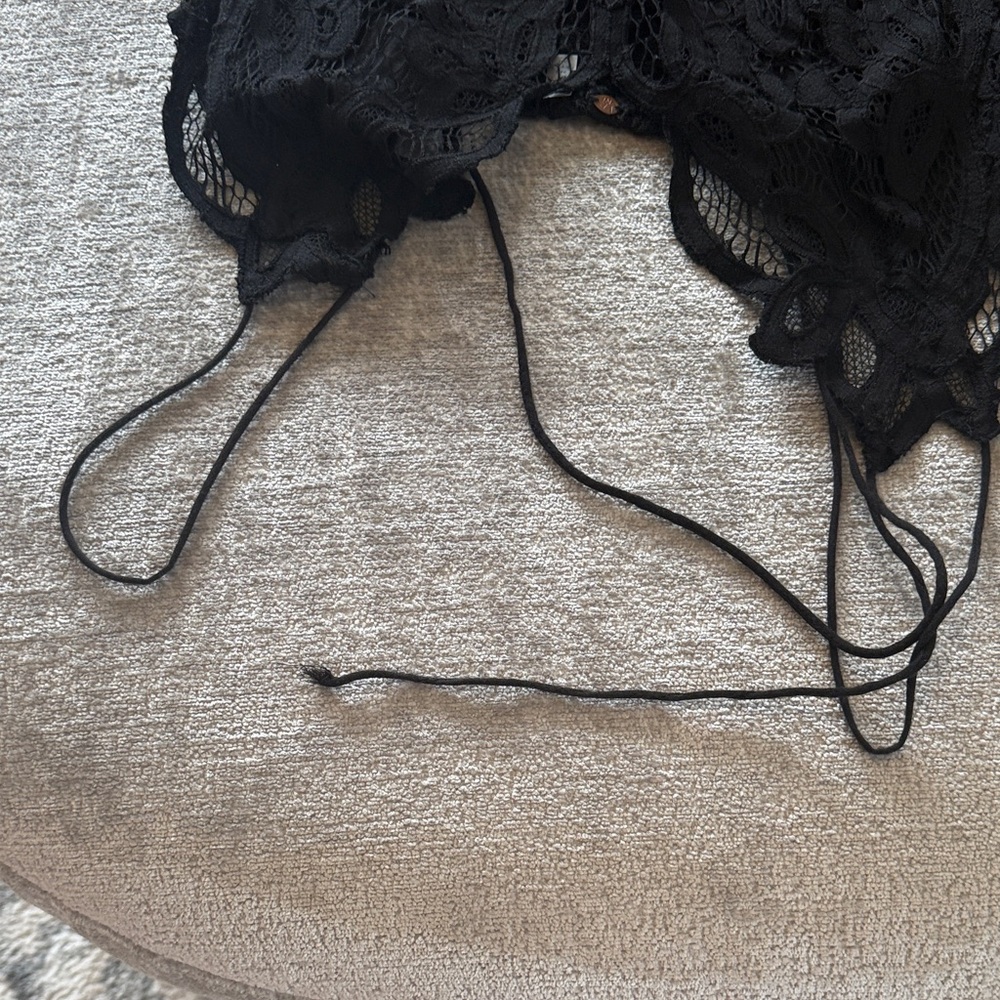 Free People Adella Black Lace Mini Spaghetti Strap Dress - NWT - Picture 5 of 6